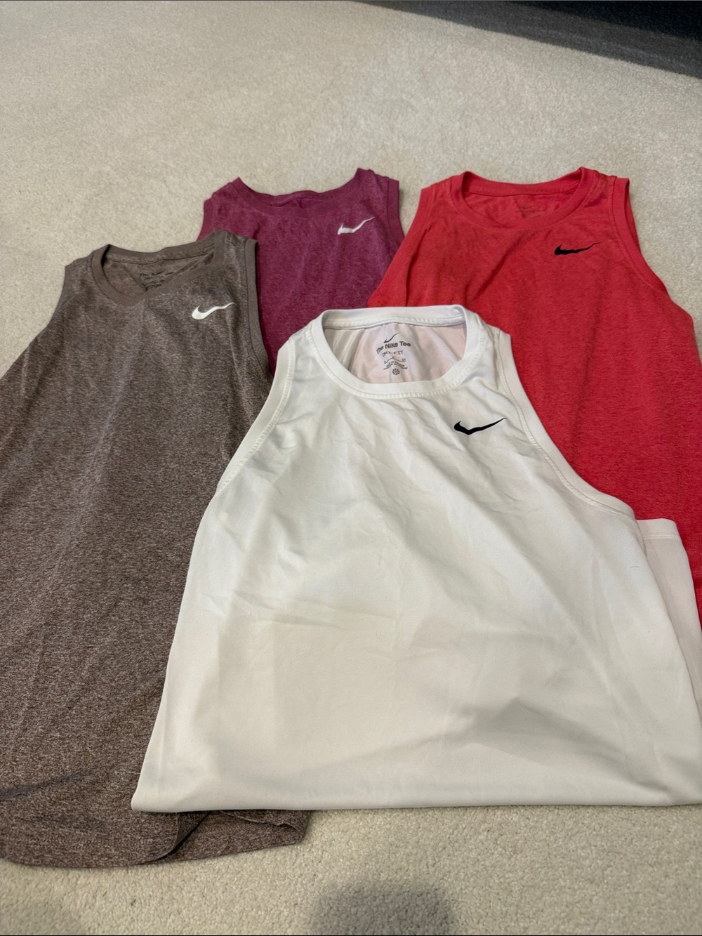 Nike Women’s Tank Tops - White, Red, Maroon, Brown